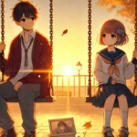 Illustration of a childhood friend complex in romance, depicting two childhood friends with emotional tension and nostalgia.