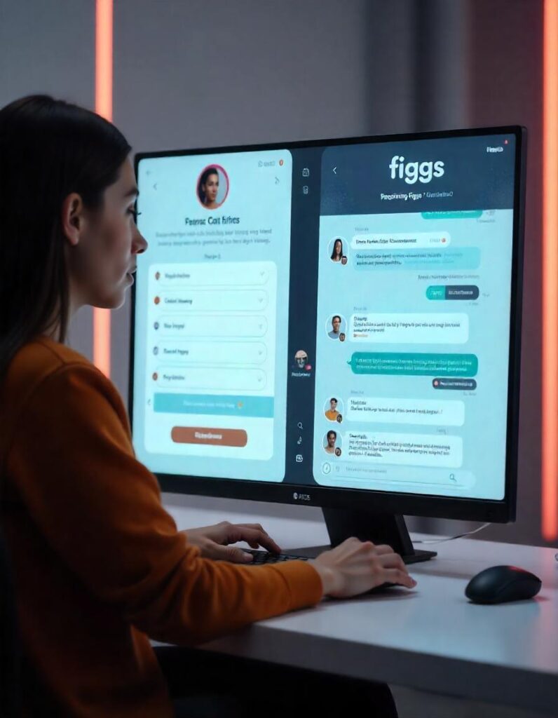 Figgs AI platform interface showcasing interactive chatbot creation and customization.